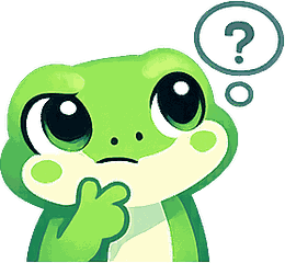 Lumi, Aluma's gecko mascot, thinking